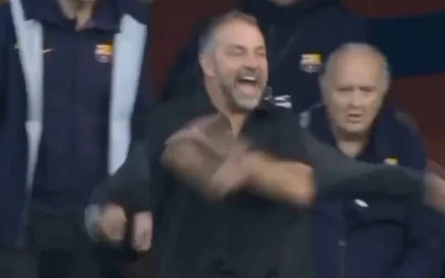 Hansi Flick: Gesto obsceno en el gol de la victoria del Barcelona