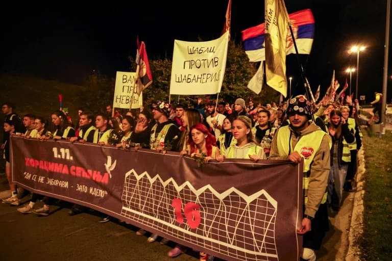 Нови-Сад: Акция протеста в память о годовщине трагедии