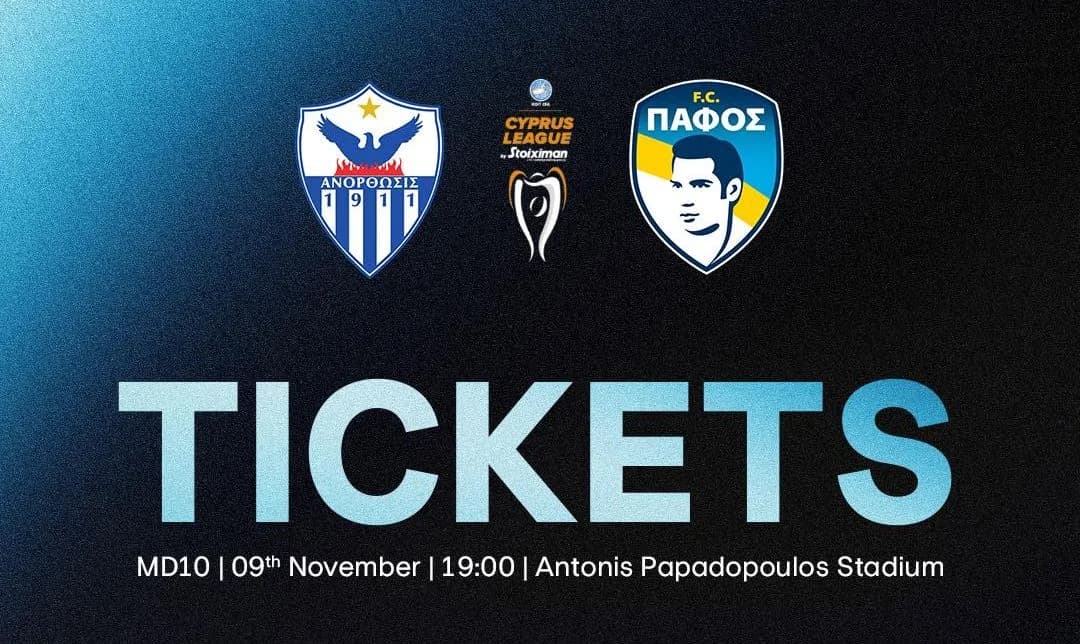 Pafos FC Tickets on Sale for Anorthosis Match