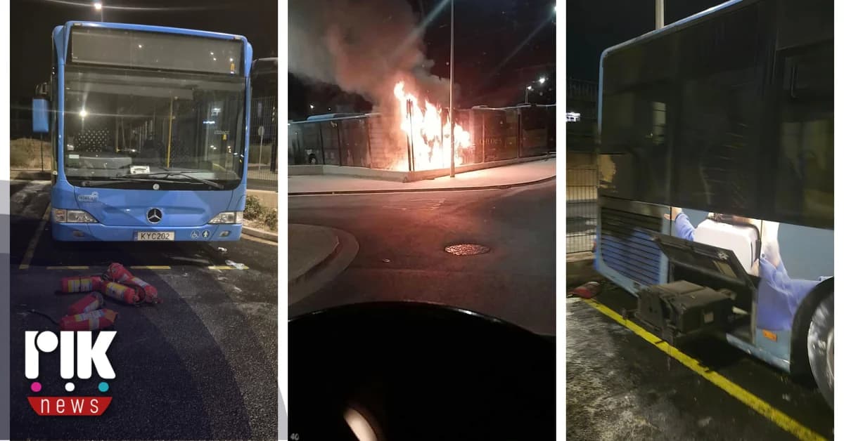 Incendio de autobús en Pafos – Daños en el motor