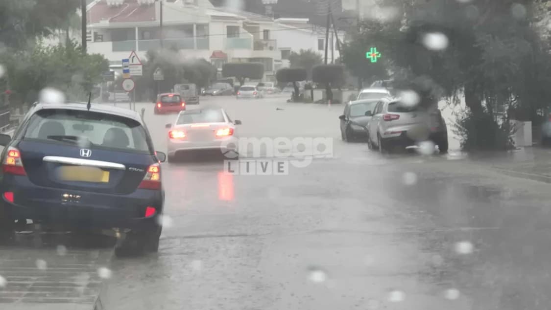 Λευκωσία: Προβλήματα στους δρόμους λόγω βροχής