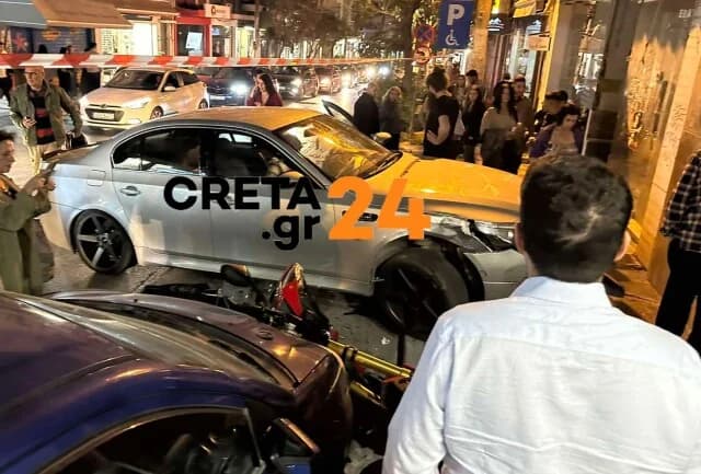 הרקליון: מכונית סטתה ממסלולה ופגעה בכלי רכב חונים ברחוב אוונס
