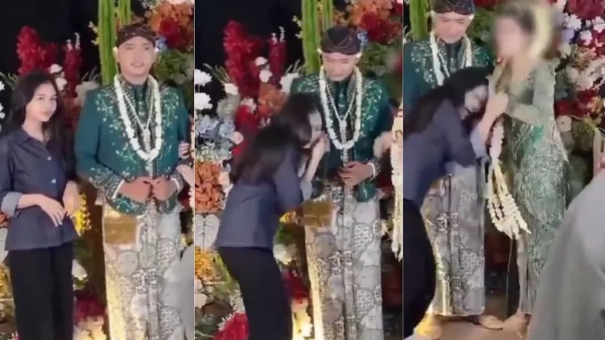 Peinlicher Hochzeitsmoment in Indonesien: Ex versucht, Hand des Bräutigams zu küssen