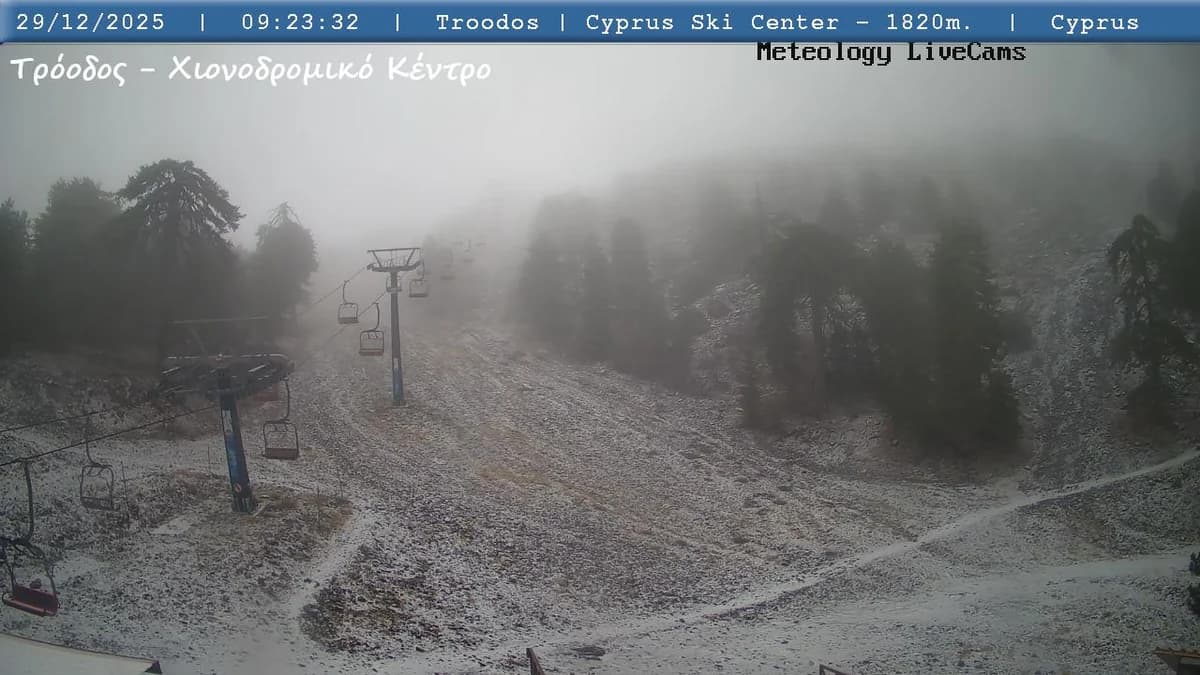 Zum zweiten Mal in diesem Jahr Schnee im Troodos-Gebirge