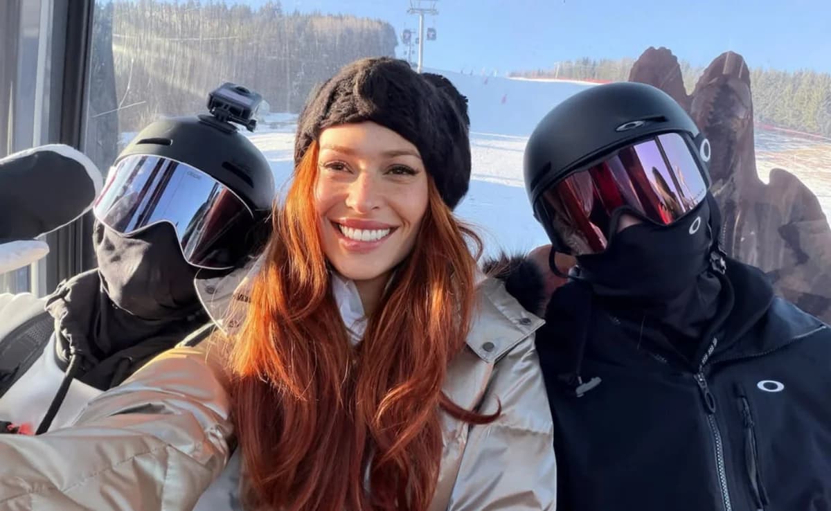 Sissy Christidou: Esquiando en los Alpes franceses con sus hijos
