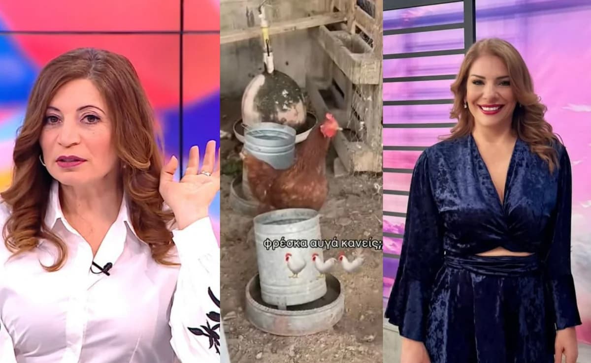 Christiana Artemiou überrascht von Angeliki Nikiforous Hühnerstall