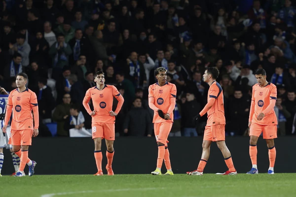 El Barcelona indignado por el arbitraje en el partido contra la Real Sociedad