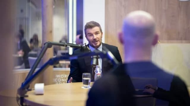 David Beckham in Davos: Frage zu Brooklyn, Schweigen