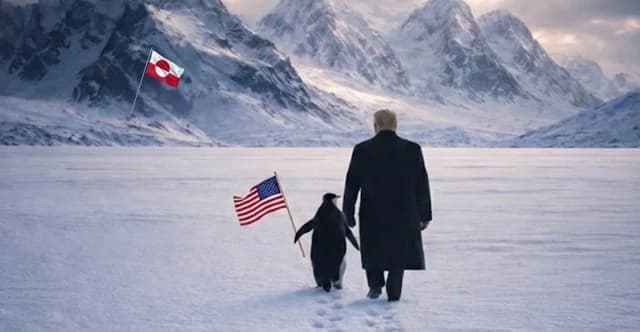 Casa Blanca muestra a Trump en Groenlandia con un pingüino: Reacciones en X