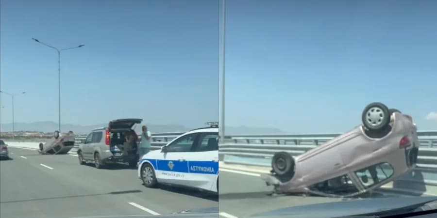 尼科西亚环城公路车辆倾覆
