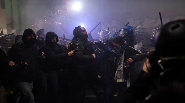 Clashes in Milan During Protest Against Winter Olympics