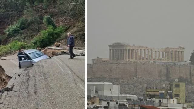 Unwetter: Stürmische Winde, Afrikanischer Staub, Probleme in ganz Griechenland