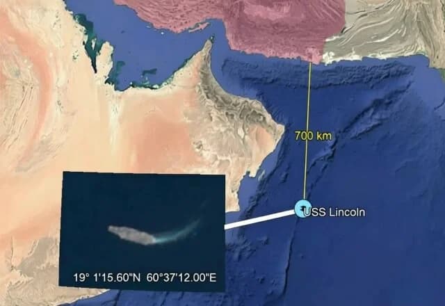 Satellite Images Spot Aircraft Carrier Abraham Lincoln in Arabian Sea