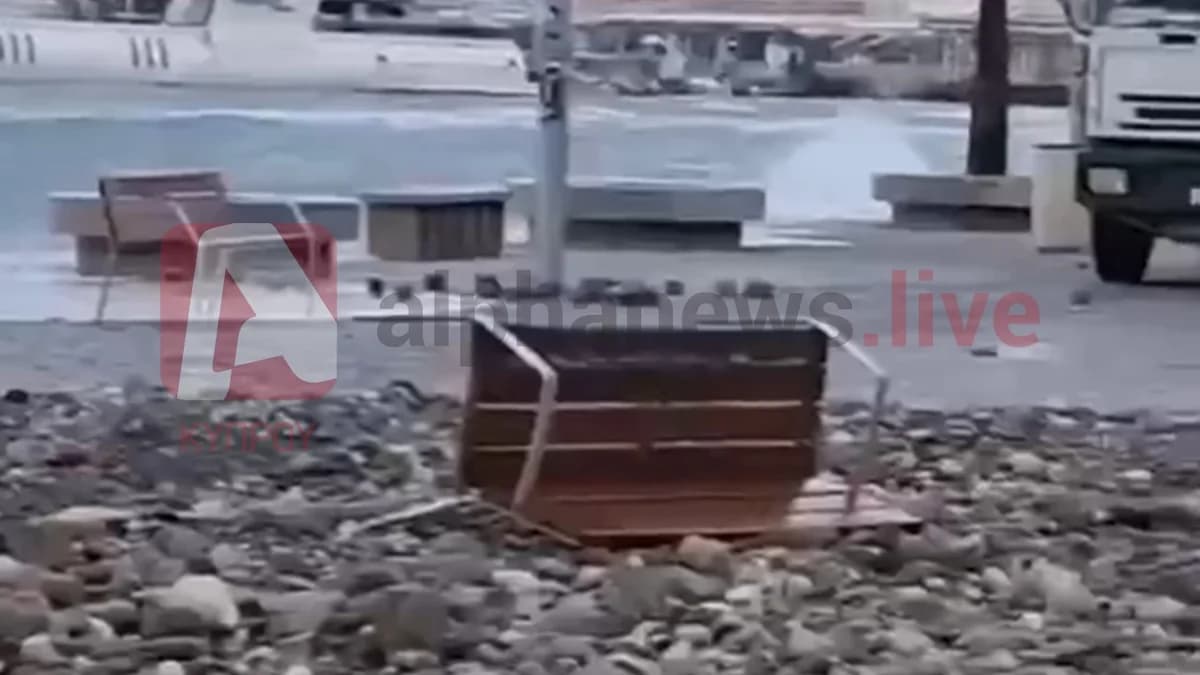 נזק בפאפוס לאחר סערת ים