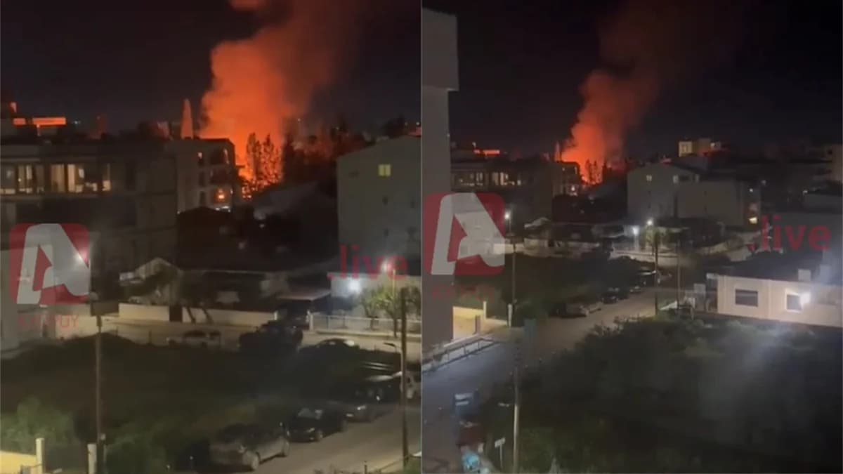 Пожар в жилом районе в районе Никосии