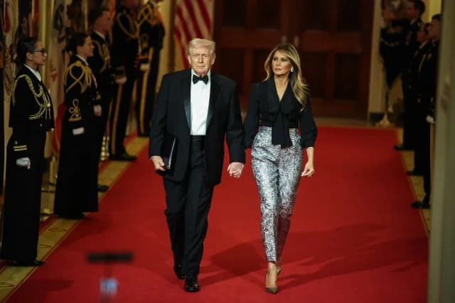 Melania Trump: Reaktionen auf die silberne Hose beim Governors Dinner