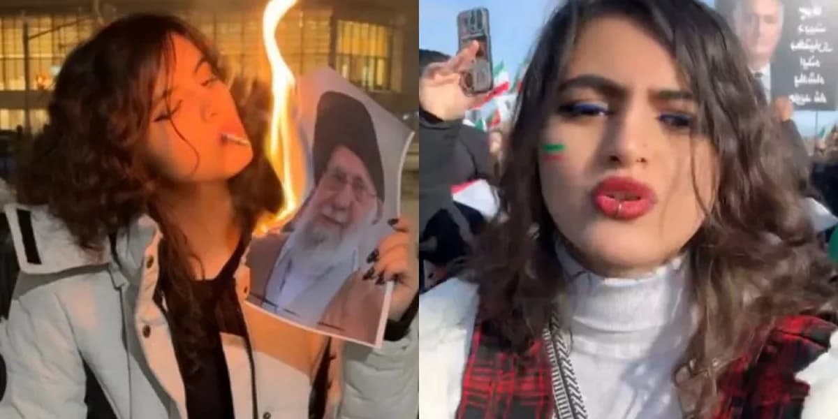 Ιρανή έγινε viral ανάβοντας τσιγάρο με φωτογραφία του Χαμενεΐ: «Θα χορεύαμε στον τάφο σου»