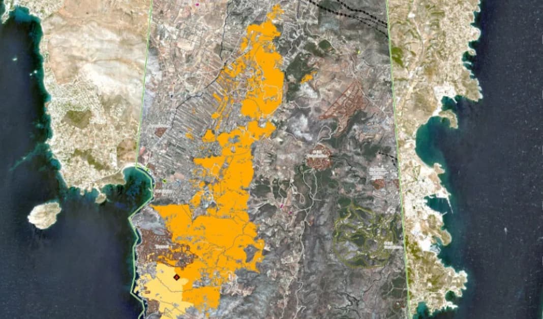 Keratea: Satellitendaten zeigen über 15.800 Hektar verbranntes Land